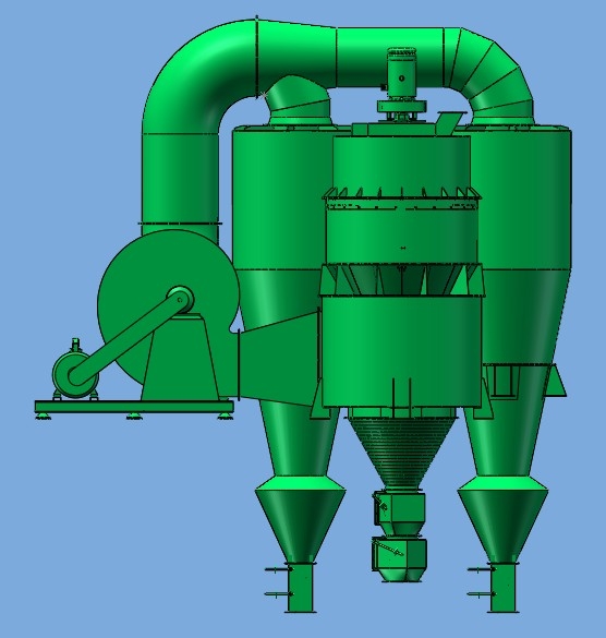 Efficient rotor powder selection machine